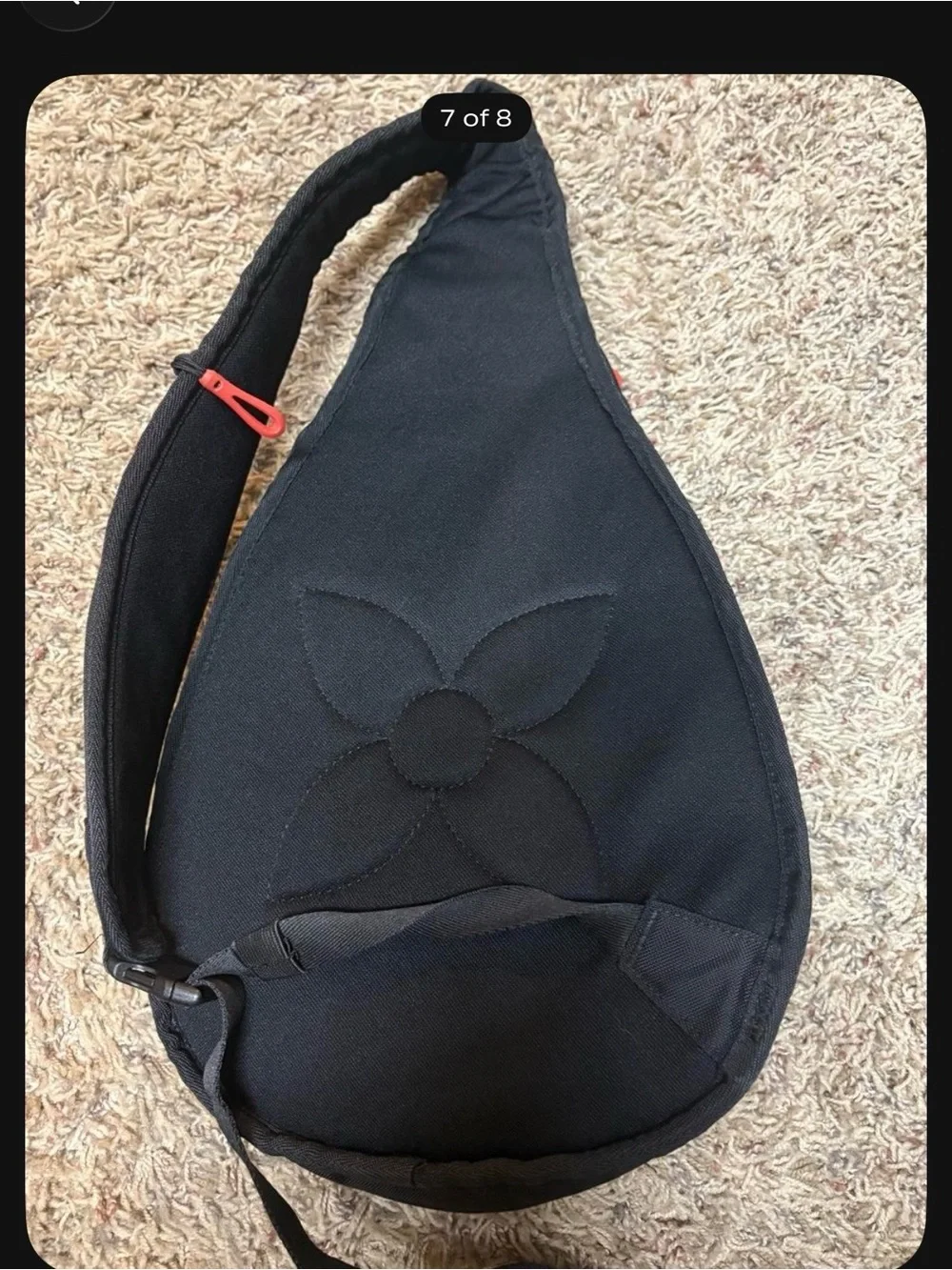 Sherpani Black Sling Bag with Red Accents